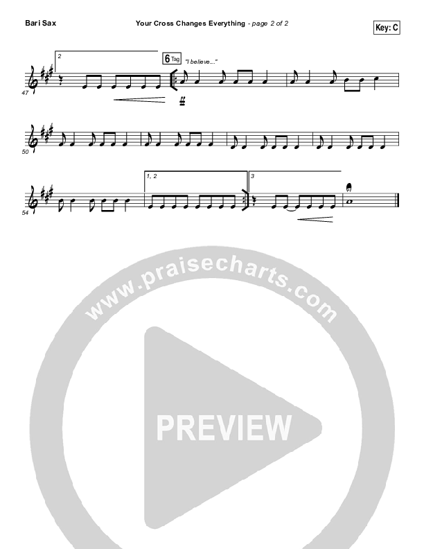Your Cross Changes Everything Bari Sax (Passion / Matt Redman)