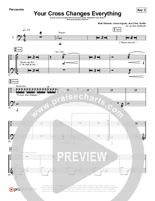 Your Cross Changes Everything Percussion (Passion / Matt Redman)