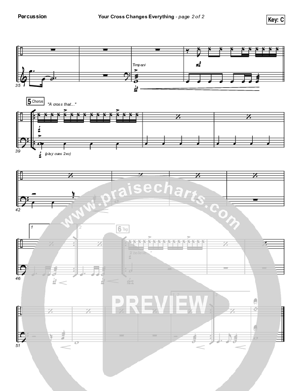 Your Cross Changes Everything Percussion (Passion / Matt Redman)