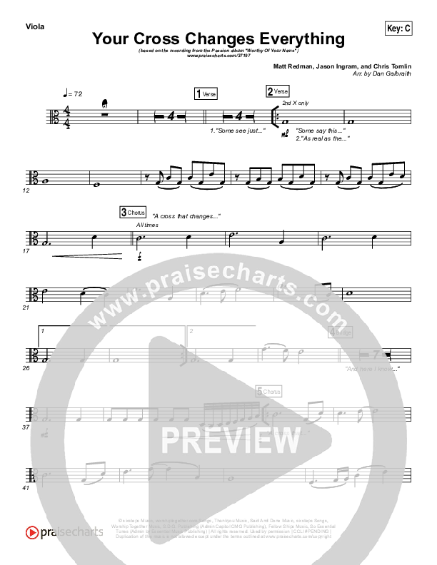 Your Cross Changes Everything Viola (Passion / Matt Redman)