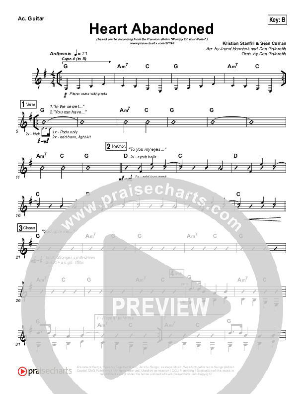 Heart Abandoned Rhythm Chart (Passion / Kristian Stanfill)