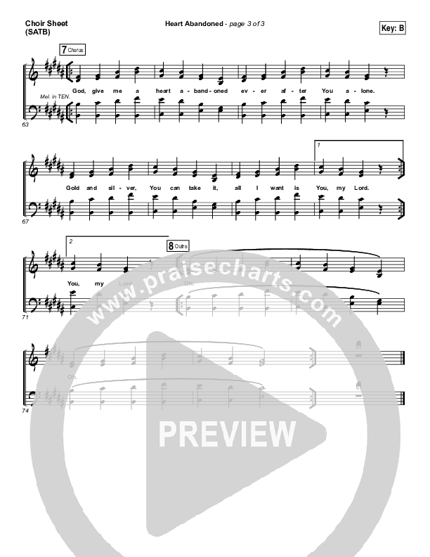 Heart Abandoned Choir Sheet (SATB) (Passion / Kristian Stanfill)