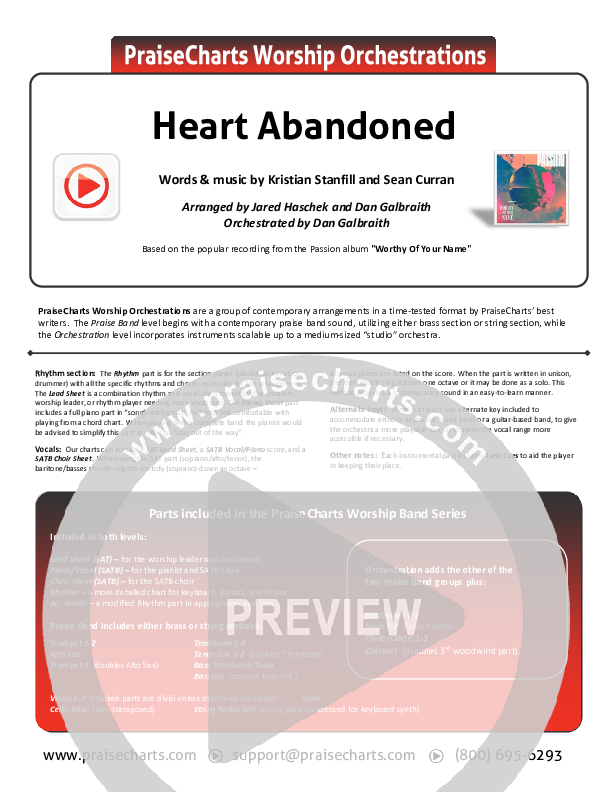 Heart Abandoned Cover Sheet (Passion / Kristian Stanfill)