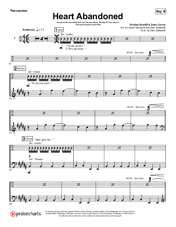 Heart Abandoned Percussion (Passion / Kristian Stanfill)