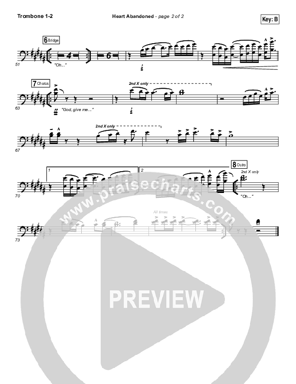 Heart Abandoned Trombone 1/2 (Passion / Kristian Stanfill)
