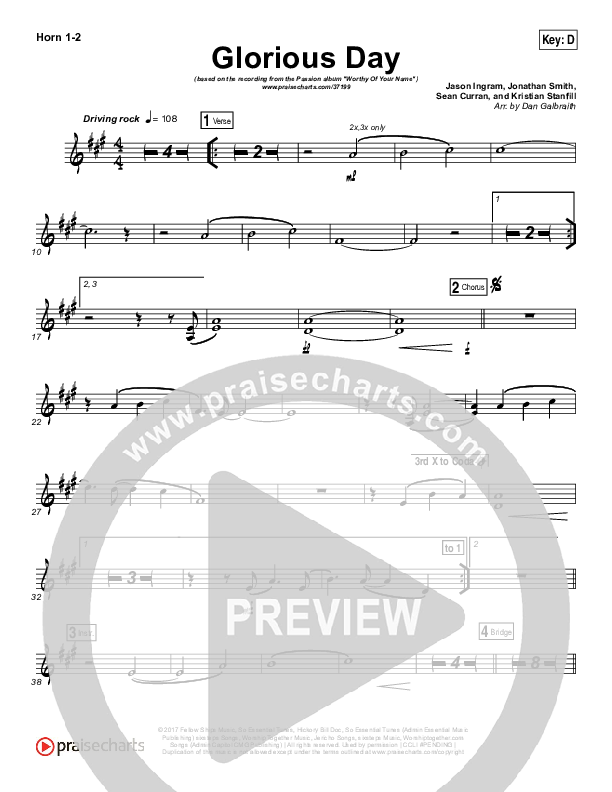 Glorious Day French Horn 1,2 (Passion / Kristian Stanfill)