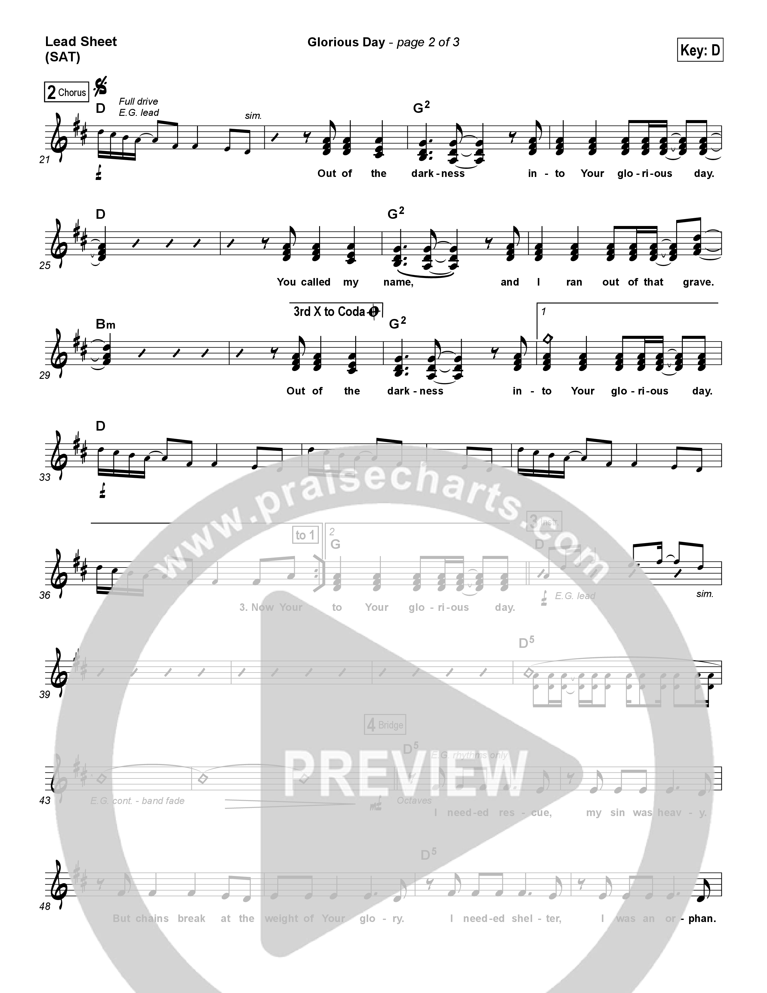 Glorious Day Lead Sheet (SAT) (Passion / Kristian Stanfill)