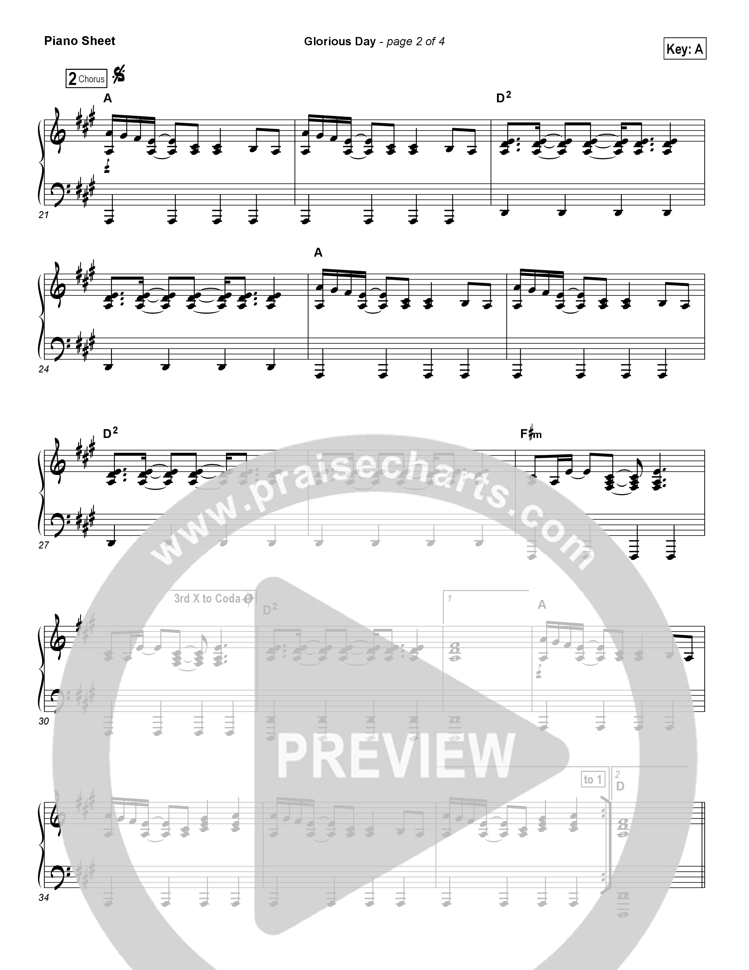 Glorious Day Piano Sheet (Passion / Kristian Stanfill)