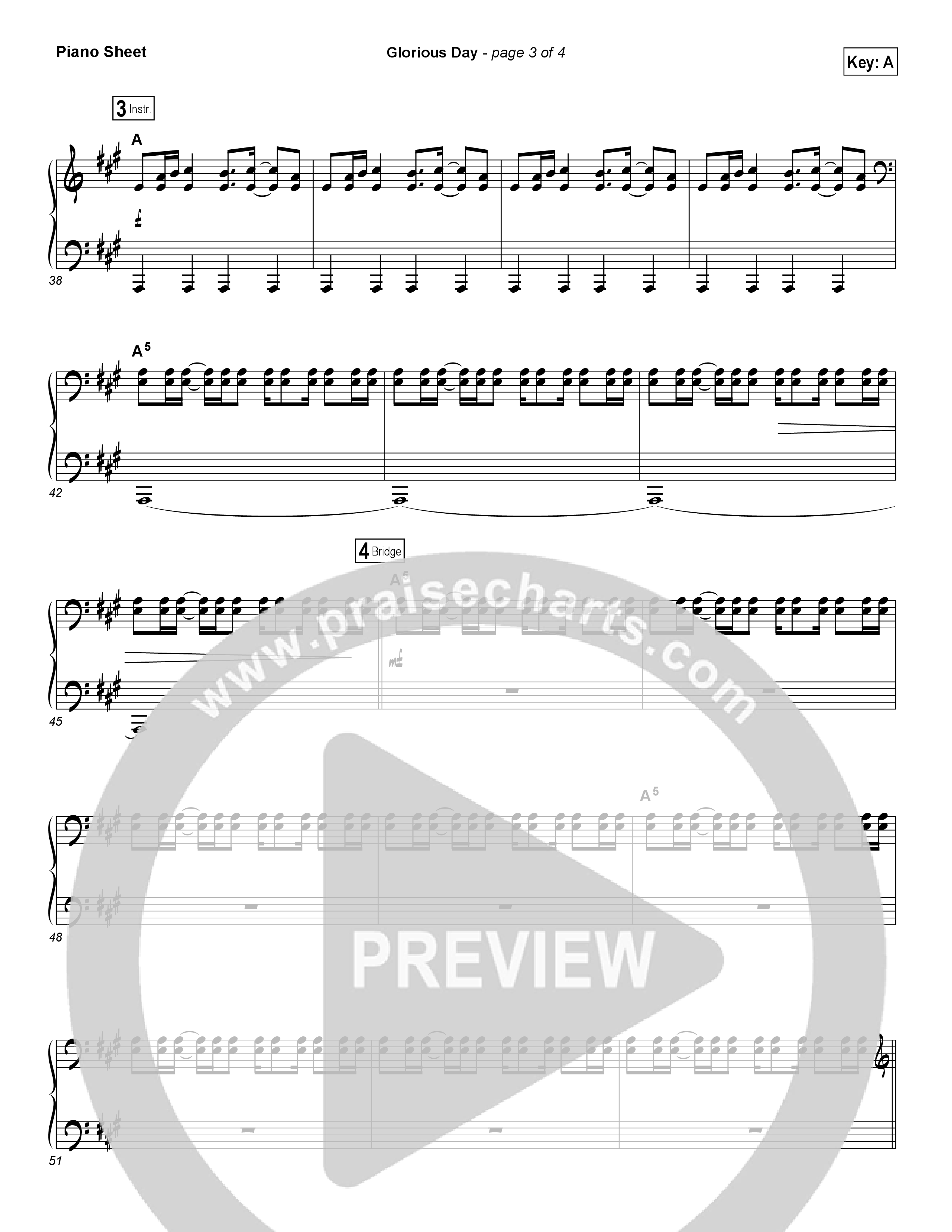 Glorious Day Piano Sheet (Passion / Kristian Stanfill)