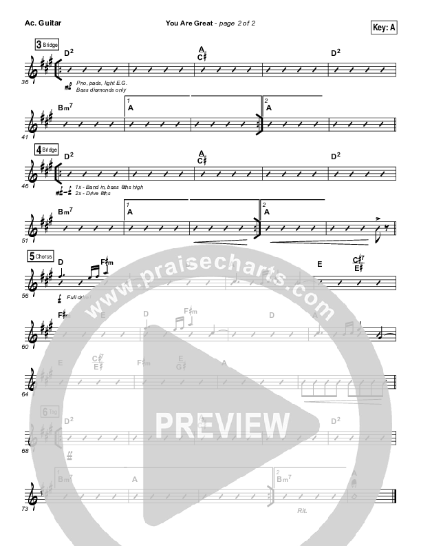 You Are Great Acoustic Guitar (Darlene Zschech)