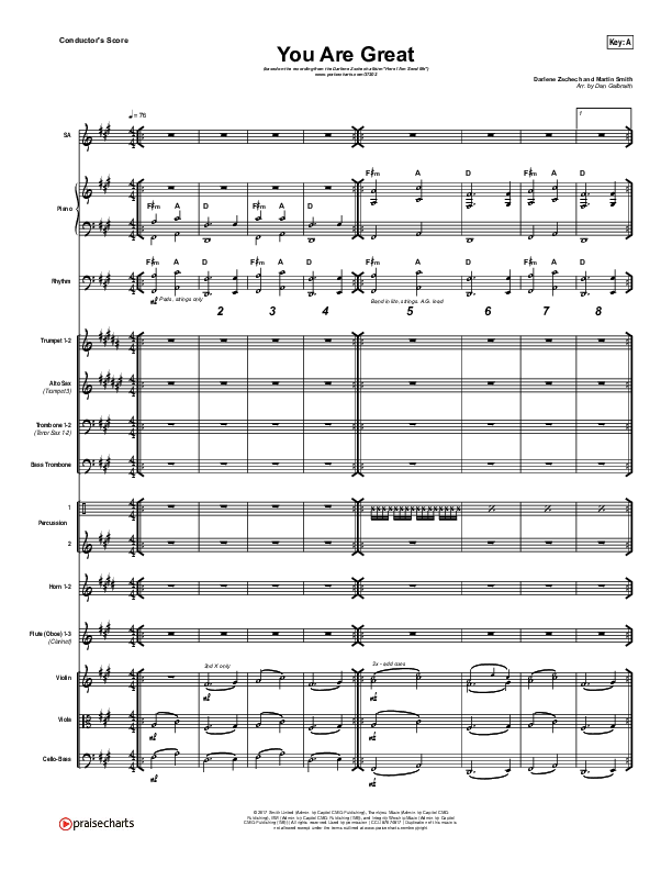 You Are Great Conductor's Score (Darlene Zschech)