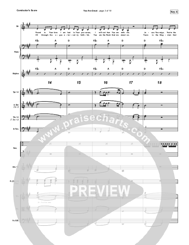 You Are Great Conductor's Score (Darlene Zschech)