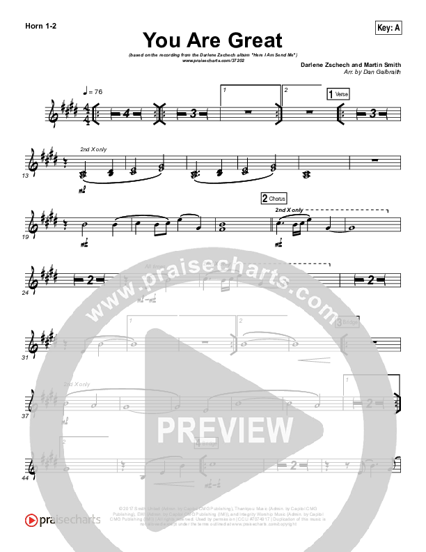 You Are Great French Horn 1/2 (Darlene Zschech)