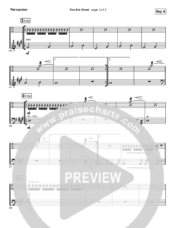 You Are Great Percussion (Darlene Zschech)