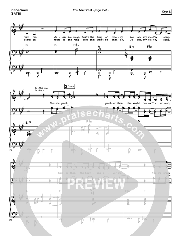 You Are Great Piano/Vocal Pack (Darlene Zschech)