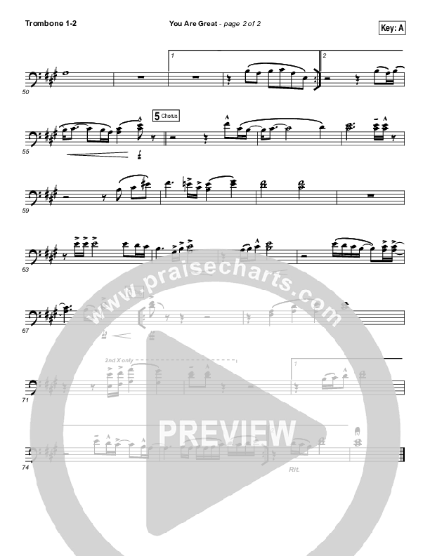 You Are Great Trombone 1/2 (Darlene Zschech)