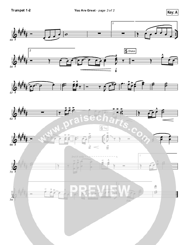 You Are Great Trumpet 1,2 (Darlene Zschech)