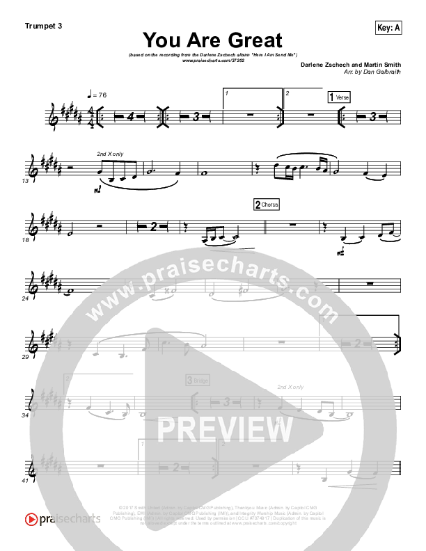 You Are Great Trumpet 3 (Darlene Zschech)