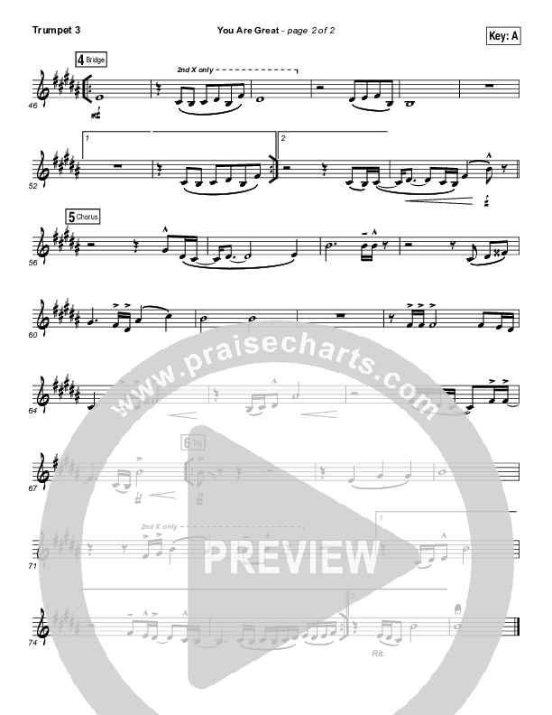 You Are Great Trumpet 3 (Darlene Zschech)