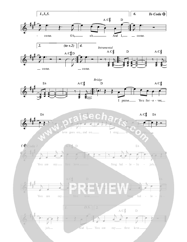 First Love Lead Sheet (Darlene Zschech / Luke Taylor)
