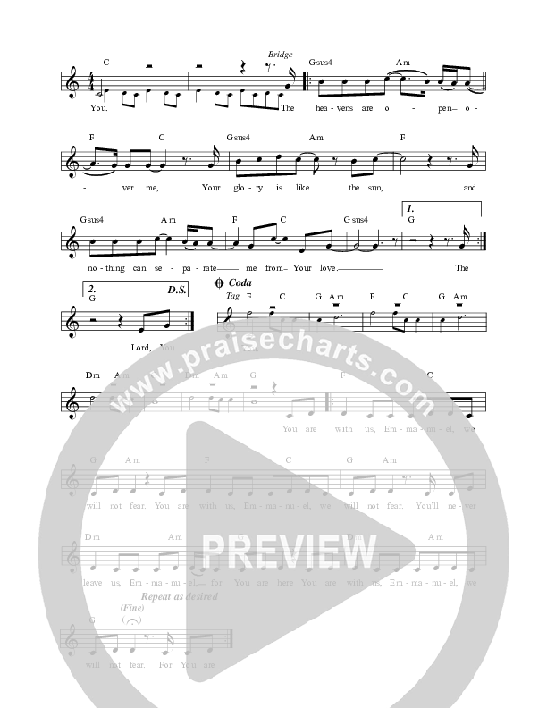 Emmanuel Lead Sheet (Darlene Zschech)