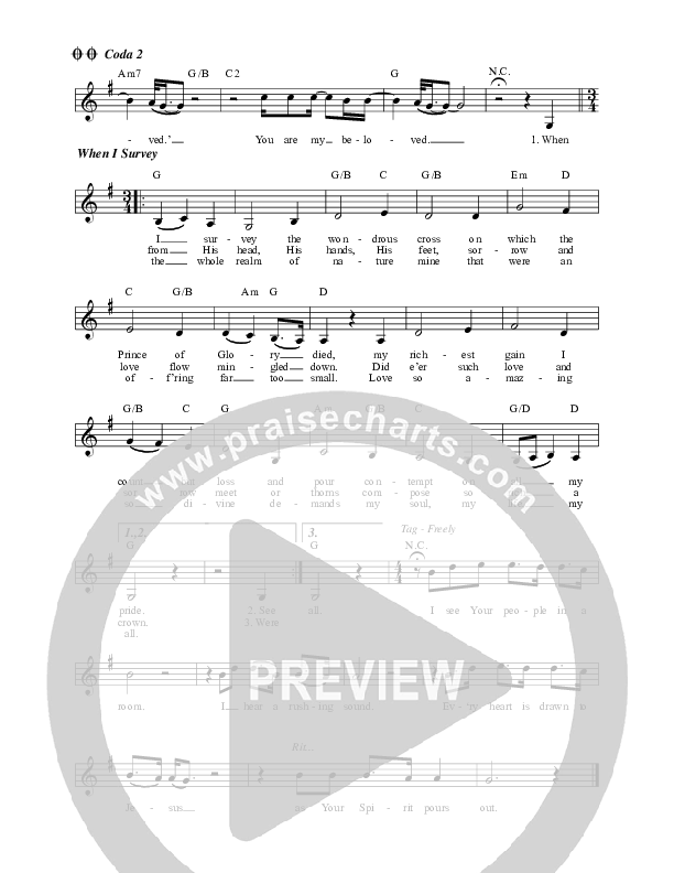 Beloved (When I Survey) Lead Sheet (Darlene Zschech / Pati Telea)