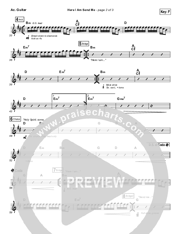 Here I Am Send Me Acoustic Guitar (Darlene Zschech)