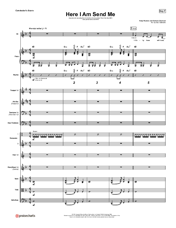 Here I Am Send Me Conductor's Score (Darlene Zschech)