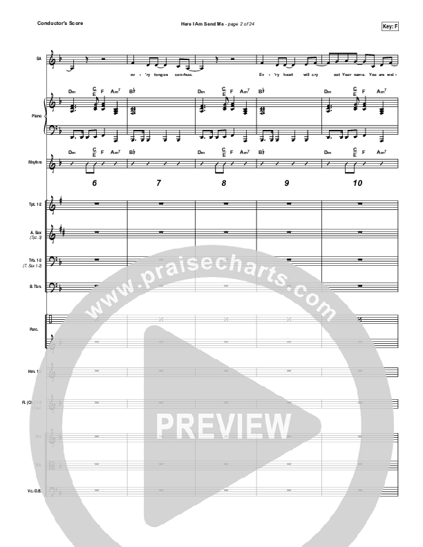 Here I Am Send Me Conductor's Score (Darlene Zschech)