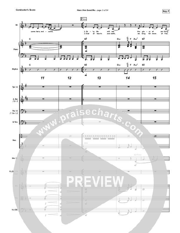 Here I Am Send Me Conductor's Score (Darlene Zschech)