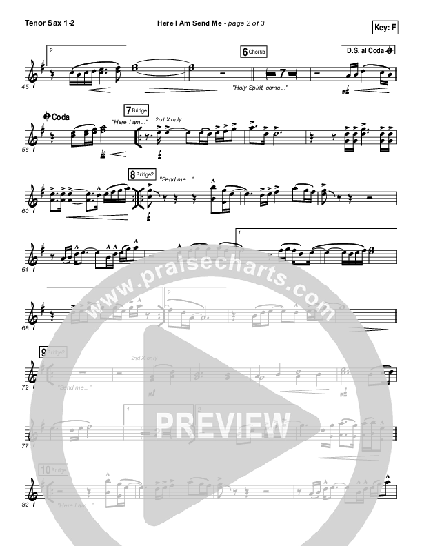 Here I Am Send Me Tenor Sax 1/2 (Darlene Zschech)