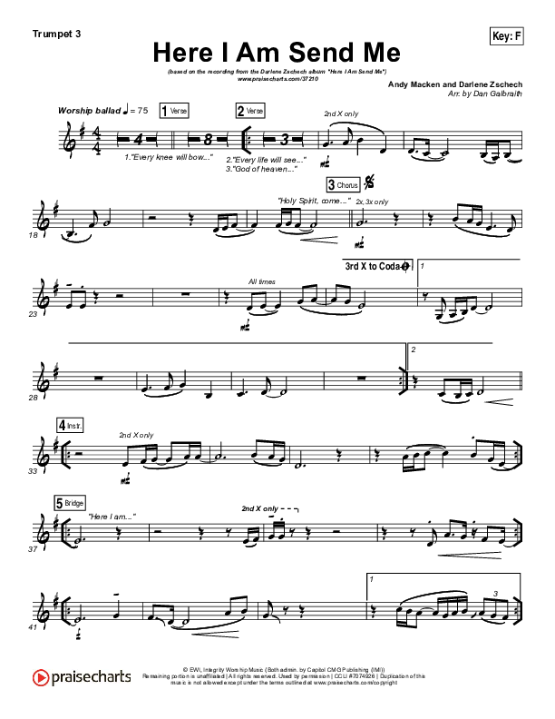 Here I Am Send Me Trumpet 3 (Darlene Zschech)