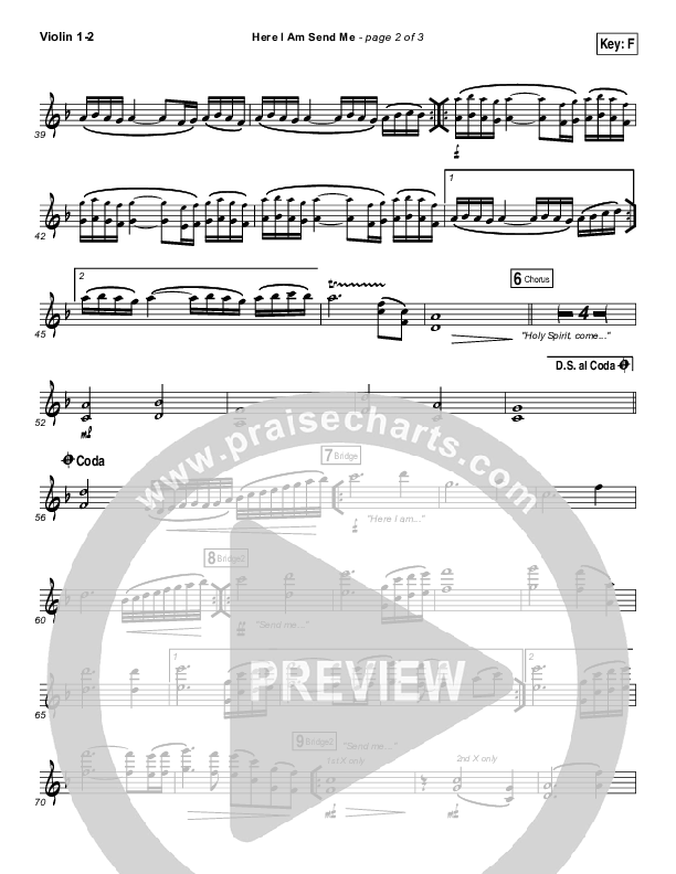 Here I Am Send Me Violin 1/2 (Darlene Zschech)