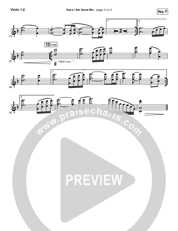 Here I Am Send Me Violin 1/2 (Darlene Zschech)