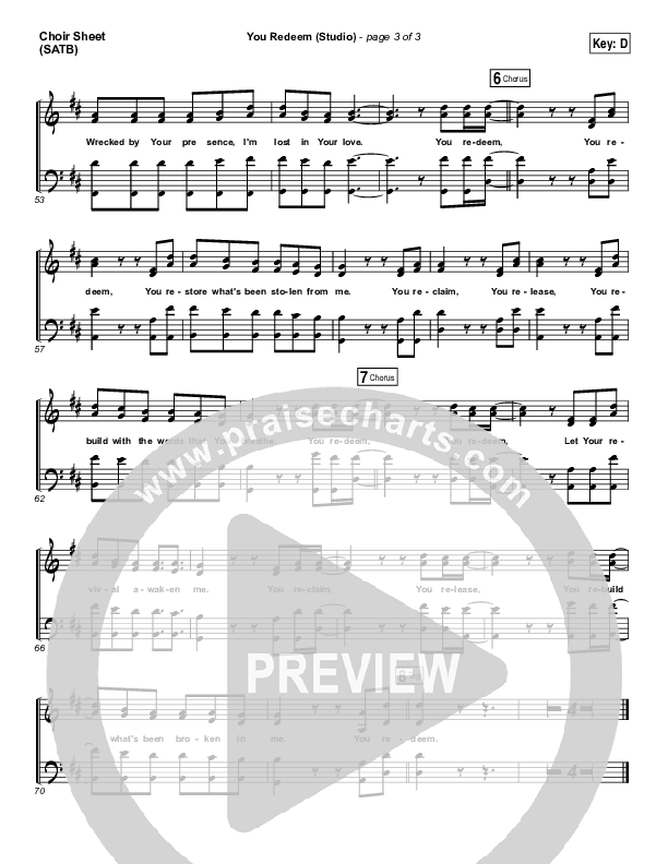 You Redeem (Studio) Choir Vocals (SATB) (Aaron Shust)