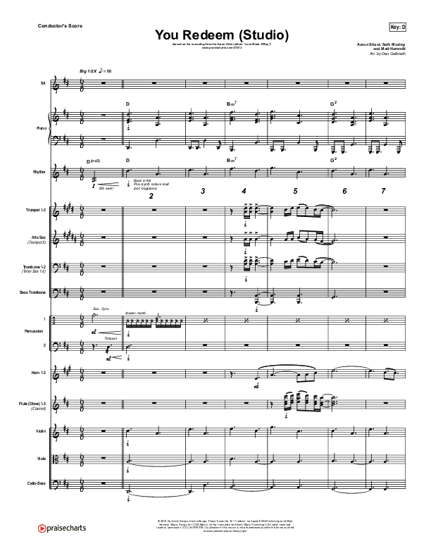 You Redeem (Studio) Conductor's Score (Aaron Shust)