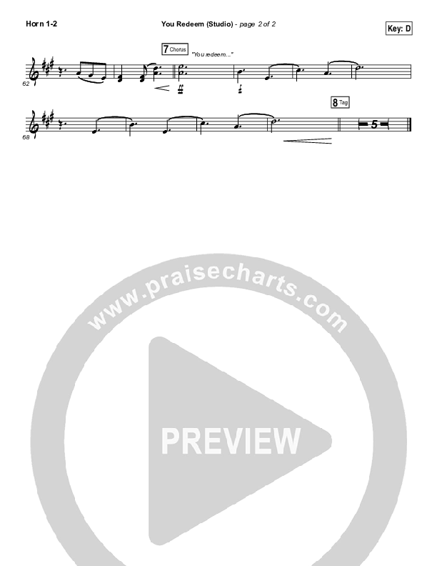 You Redeem (Studio) French Horn 1/2 (Aaron Shust)