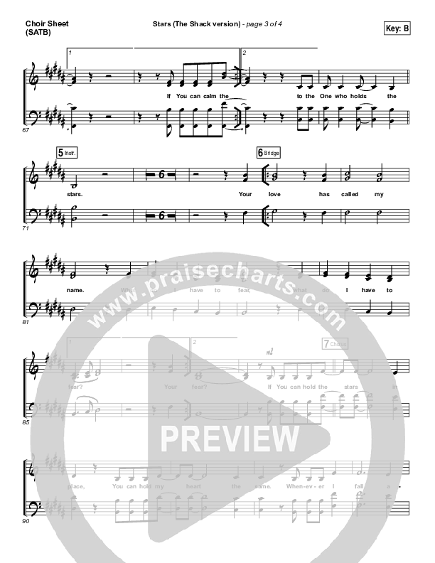 Stars Choir Sheet (SATB) (Print Only) (Skillet)