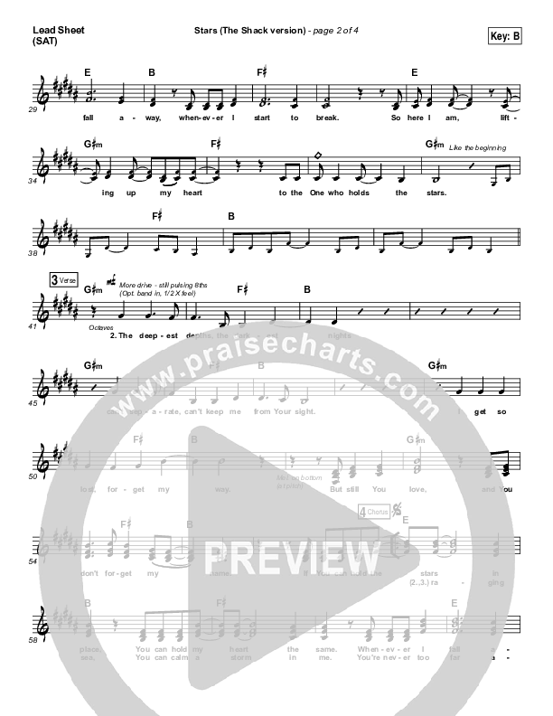 Stars Lead Sheet (Print Only) (Skillet)