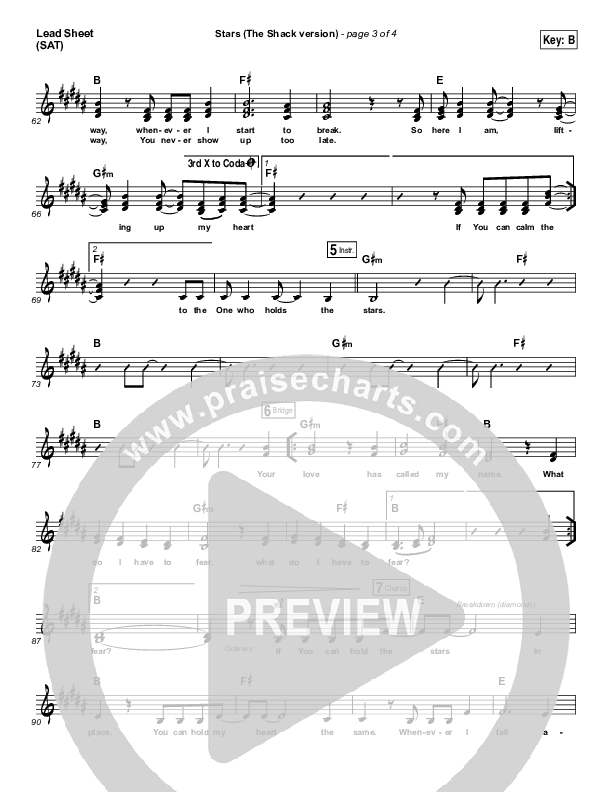 Stars Lead Sheet (Print Only) (Skillet)