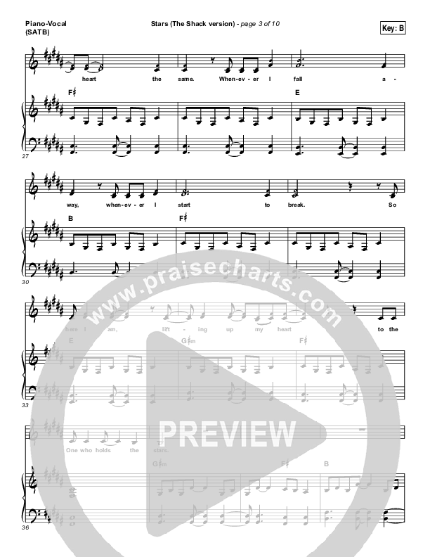 Stars Piano/Vocal (Print Only) (Skillet)