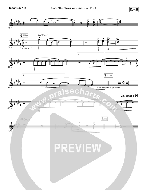 Stars Tenor Sax 1/2 (Skillet)