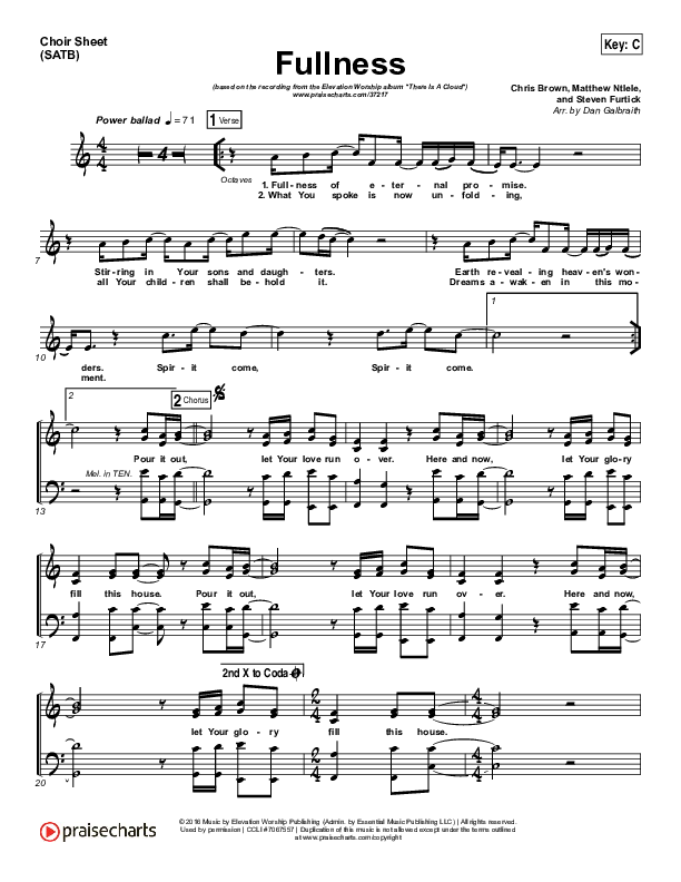 Fullness Choir Vocals (SATB) (Elevation Worship)