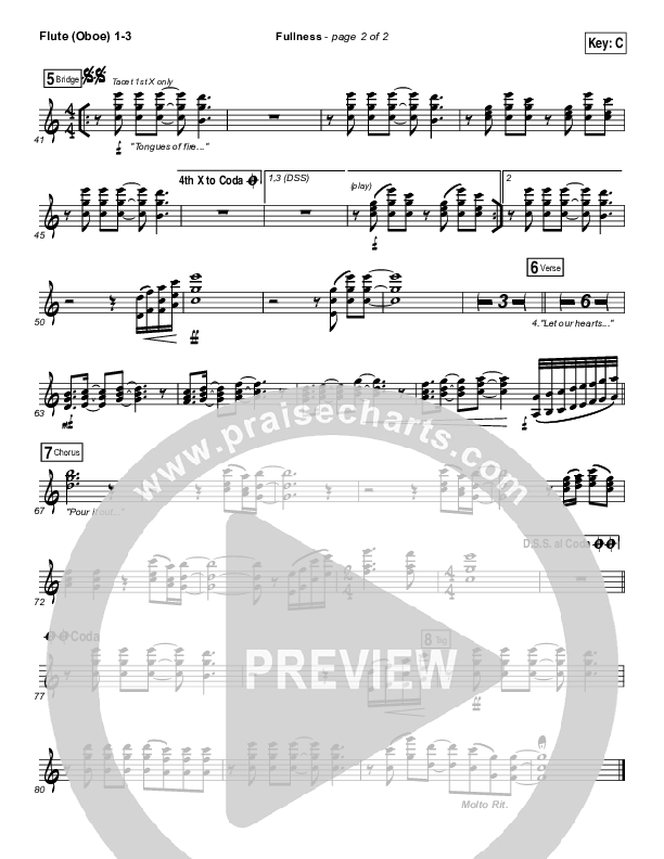 Fullness Flute/Oboe 1/2/3 (Elevation Worship)