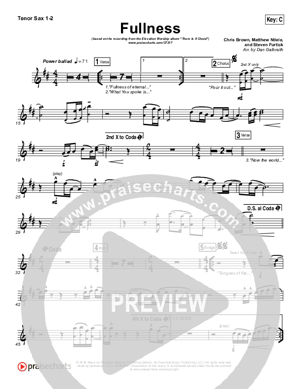 Fullness Tenor Sax 1/2 (Elevation Worship)