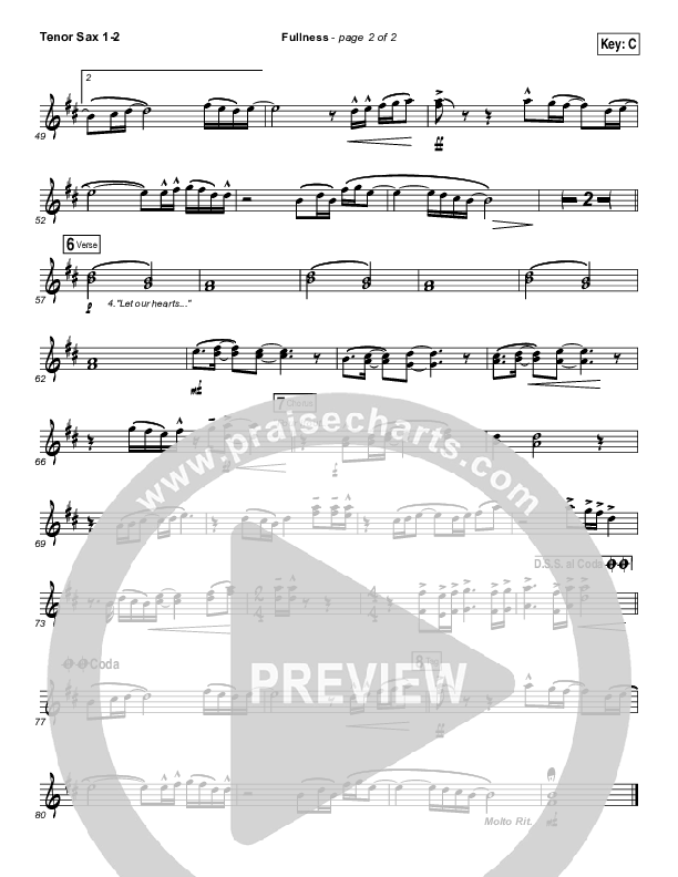 Fullness Tenor Sax 1/2 (Elevation Worship)