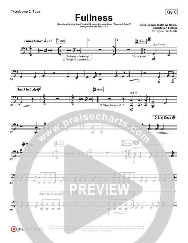 Fullness Trombone 3/Tuba (Elevation Worship)