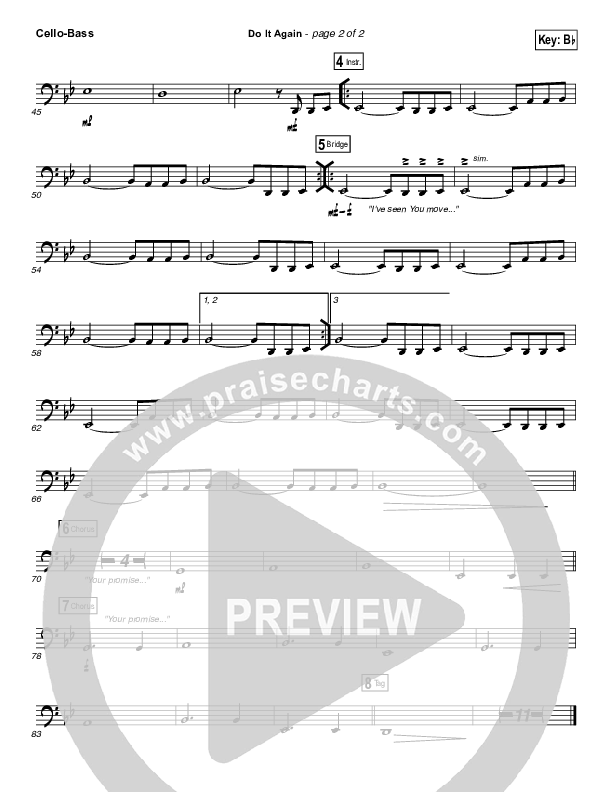 Do It Again Cello/Bass (Elevation Worship)