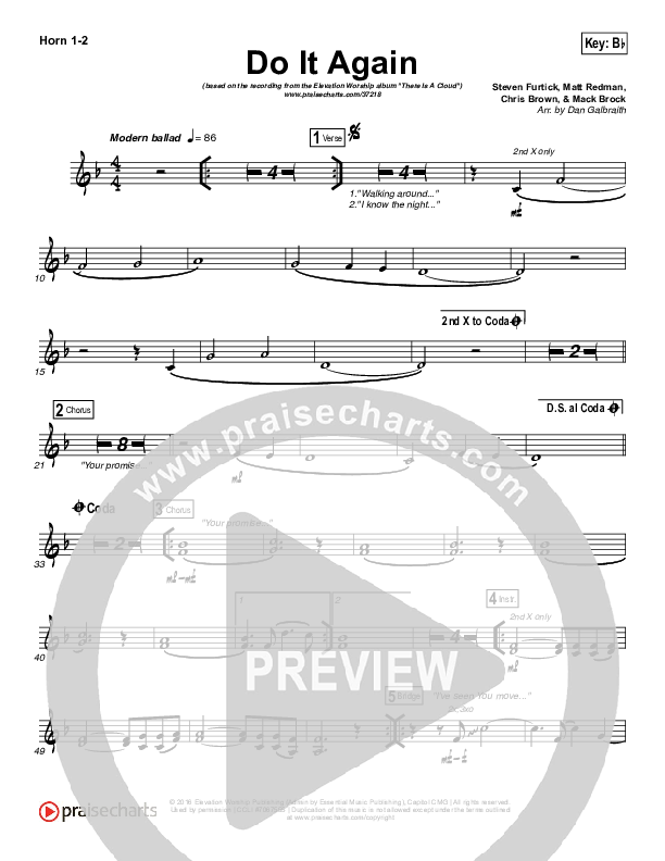 Do It Again Brass Pack (Elevation Worship)