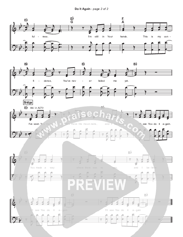 Do It Again Hymn Sheet (Elevation Worship)